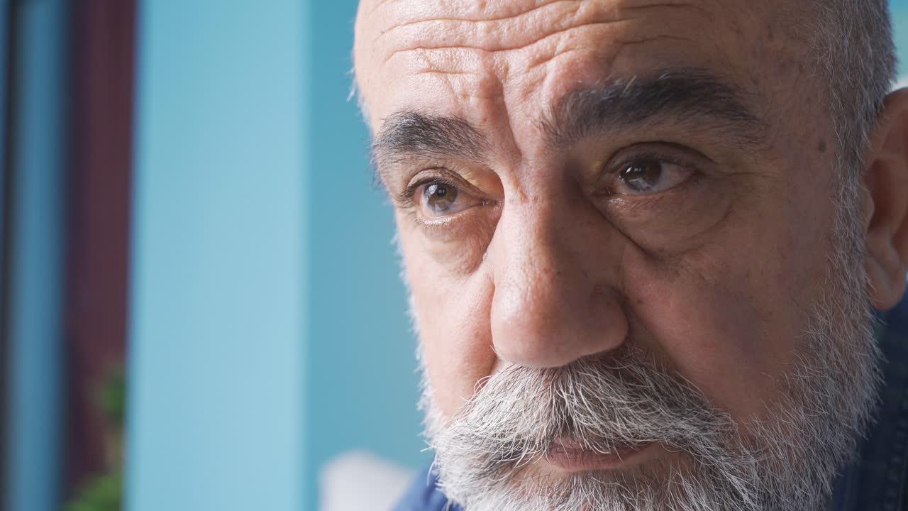 Close-up old man's eyes.