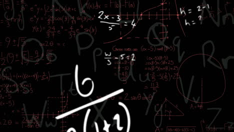 animación de fórmulas matemáticas en movimiento sobre la pizarra
