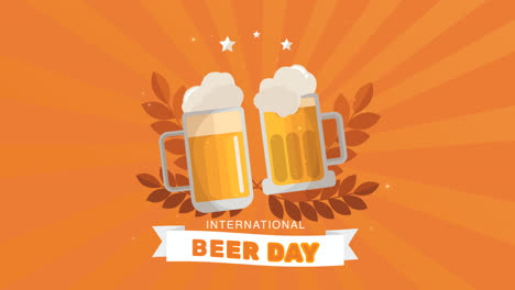 an animation of flat international beer day illustration