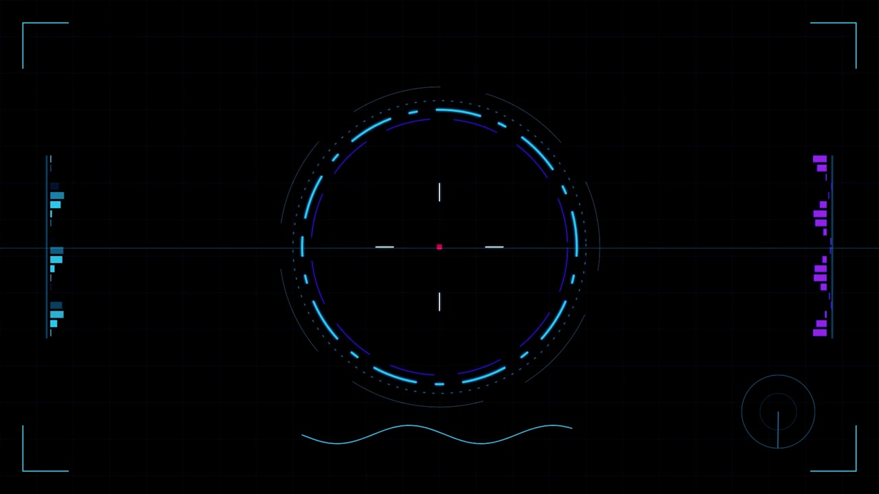 Interface HUD Digital Futurista com Alvo Circular Rotativo