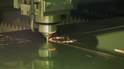 cnc laser cutting of metal, modern industrial technology.