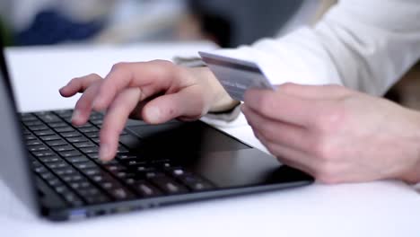 buying-and-purchasing-with-the-credit-card-online-on-the-internet-stock-video-stock-footage