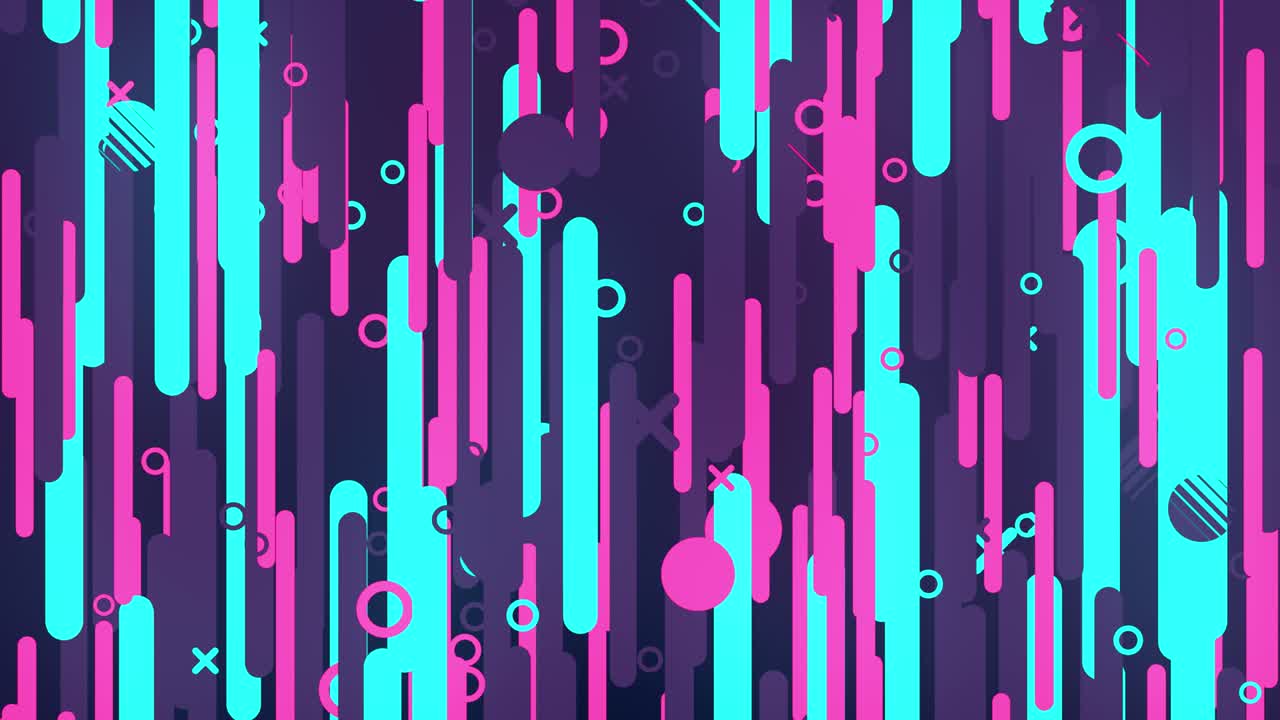 Colorful Blue Pink Vertical Lines and Shapes