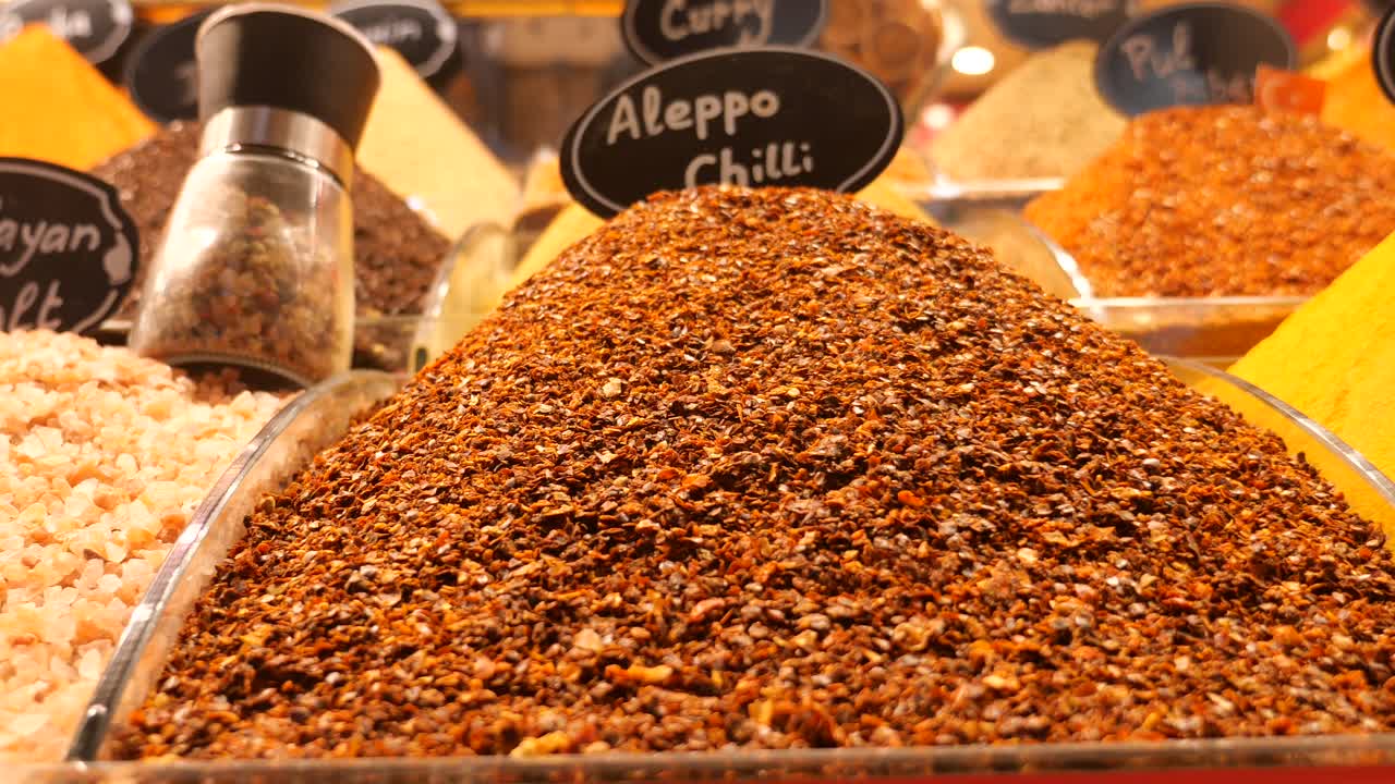 Spices and Aleppo Chili Display