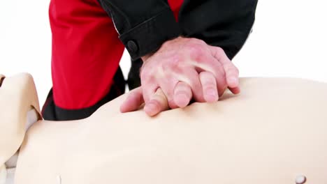 male paramedic during cardiopulmonary resuscitation training