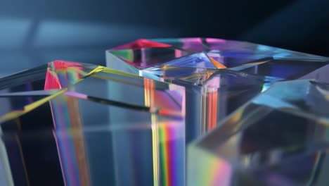 vibrant light refraction in abstract crystal prisms