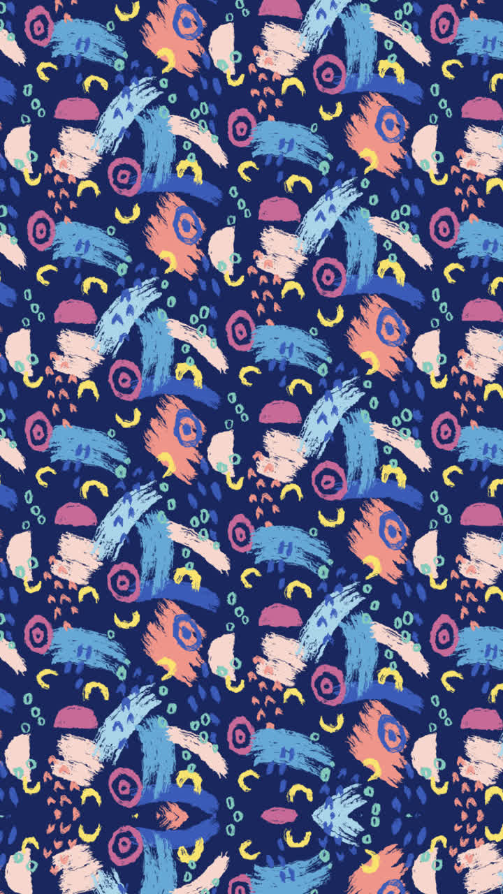 una animación de un diseño de patrón de pintura abstracta pintado a mano