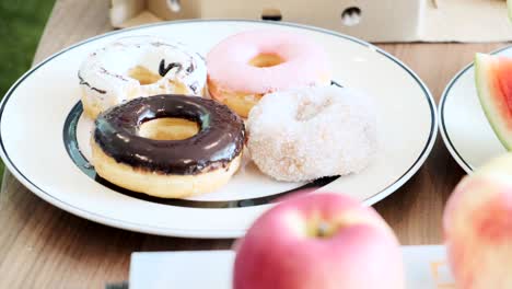 doughnut on plate.