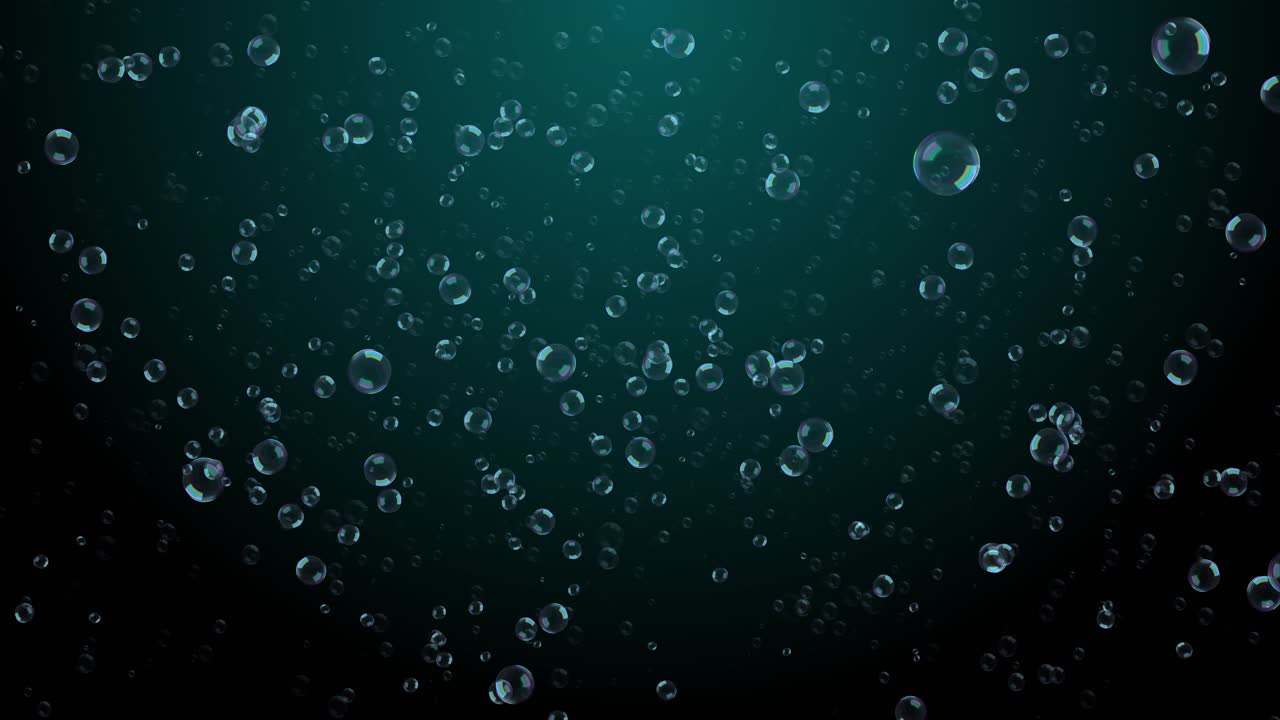 Underwater fizzing air bubbles flow motion refreshing carbonated club soda drink of cola soda water