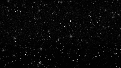 animación digital de la nieve cayendo contra un fondo negro