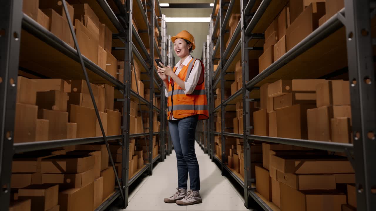 trabajador de almacén comprobando el inventario