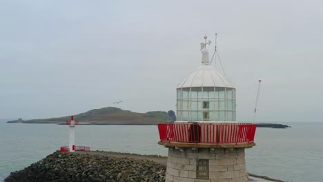 close up of howth harbour lighthouse