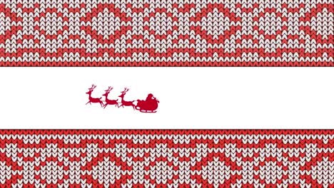 animación digital de la silueta de santa claus en trineo tirado por renos en contra de la tradición