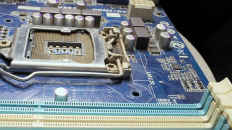 placa base de la computadora ram puta de primer plano