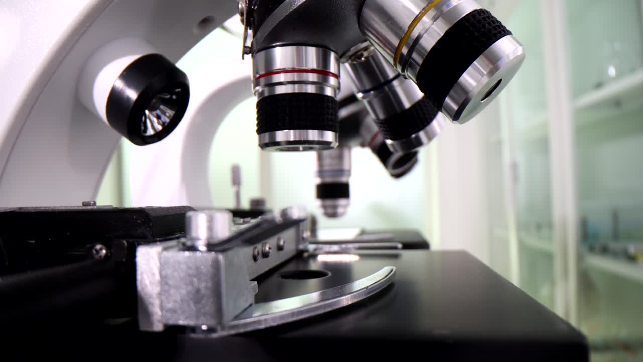 Medical laboratory using microscope for biology chemistry samples and fluid examination