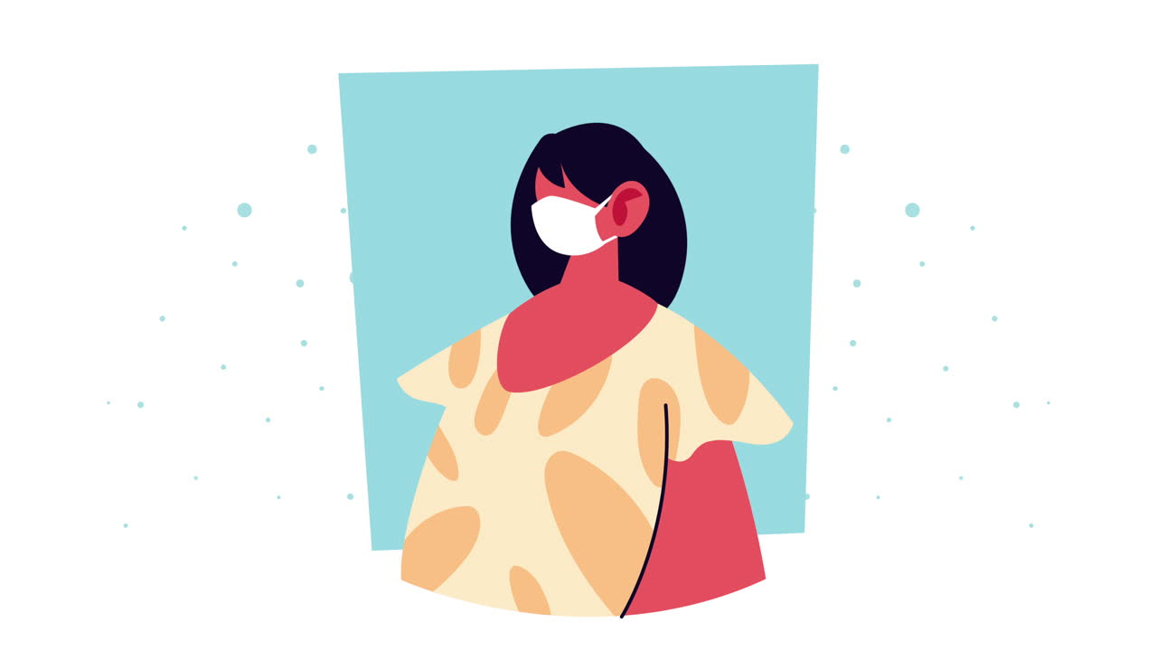 코로나19에 대한 의료 마스크를 착용하는 여성 환자