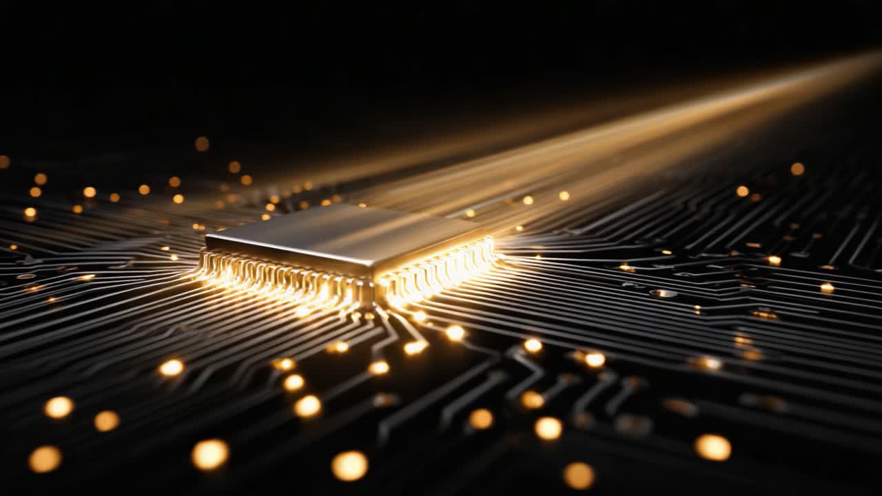 A Stunning Visualization of a Central Processing Unit (CPU) Surrounded by Glowing Data Signals, Representing the Core of Modern Computing Technology and Digital Innovation