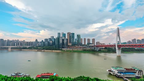 panoramic city skyline and modern commercial buildings in chongqing