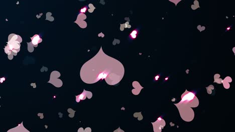 flujo de bucle abstracto dibujos animados pastel corazón parpadeando aislado en fondo negro. animación para el día de san valentín, fiesta de cumpleaños, boda o cualquier fiesta. fondo para animación romántica.