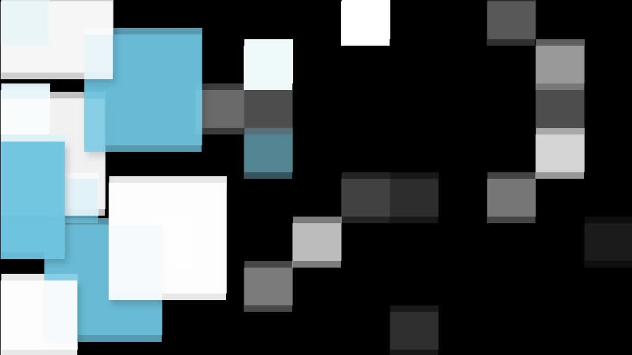 Animation of colorful geometrical graphics over black background