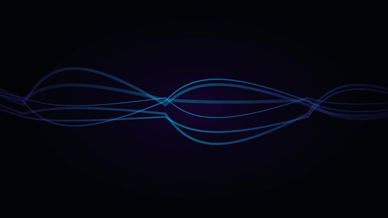 Linee ondulate blu astratte che si muovono su sfondo scuro