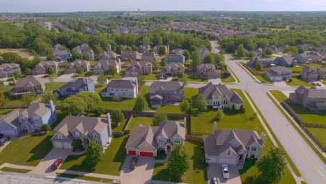 drone flyover aereal view missouri suburbs