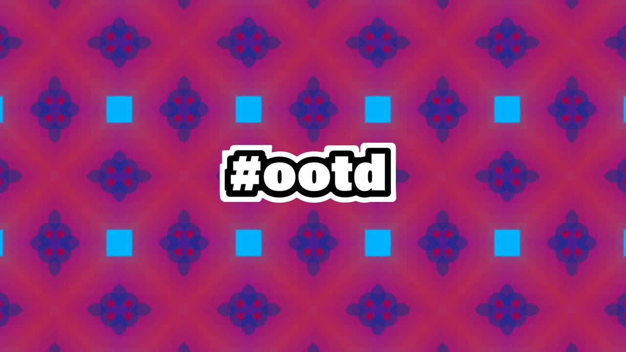animación del texto ootd sobre el fondo del caleidoscopio