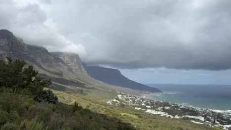 views of 12 apostles and the atlantic ocean from table mountain in cape town, south africa