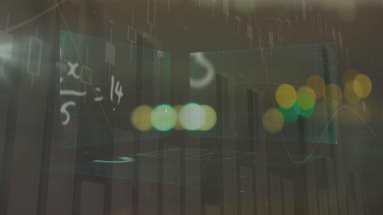 고전선에서 수학적 공식의 애니메이션