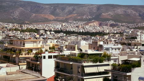 wide establishing shot of athens greece