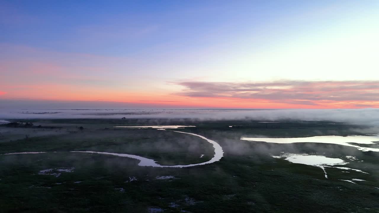 Early morning flyover in Pantanal, also know as the Jaguar kingdom in Brazil