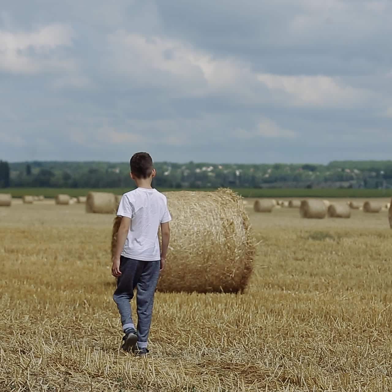 Boy Relaxing On Field