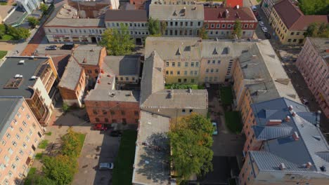 aerial view of daugavpils neighborhood, buildings, and architecture, latvia