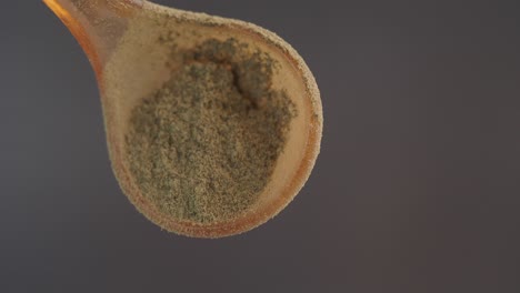 Ground spice in a spoon