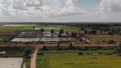 Drone-Shot-of-the-Cambodian-Countryside-out-in-the-Provinces