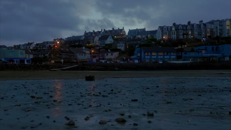 dramatic view of seaside coastal town, cornwall