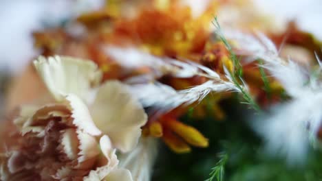 close up shot of a wedding bouquet