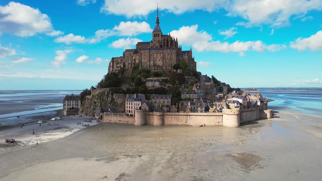 Aerial view of Mont Saint-Michel, Normandy, France