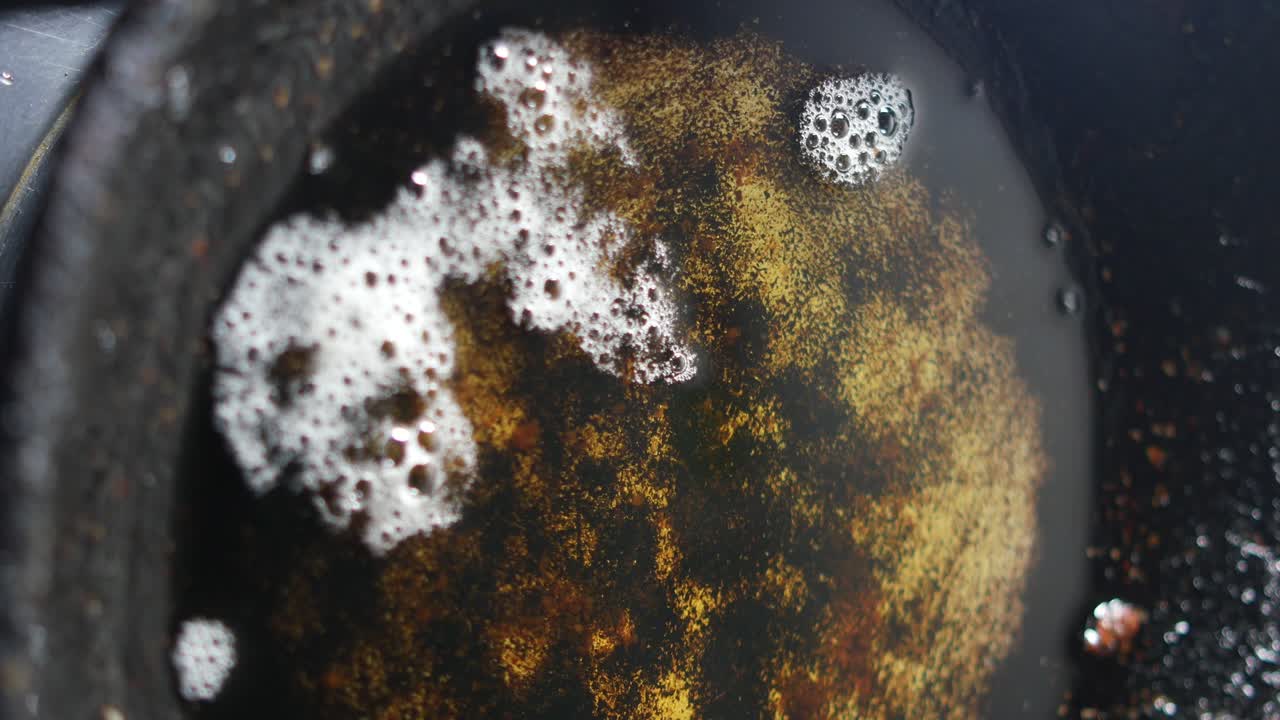 Used Cooking Oil in a Pan
