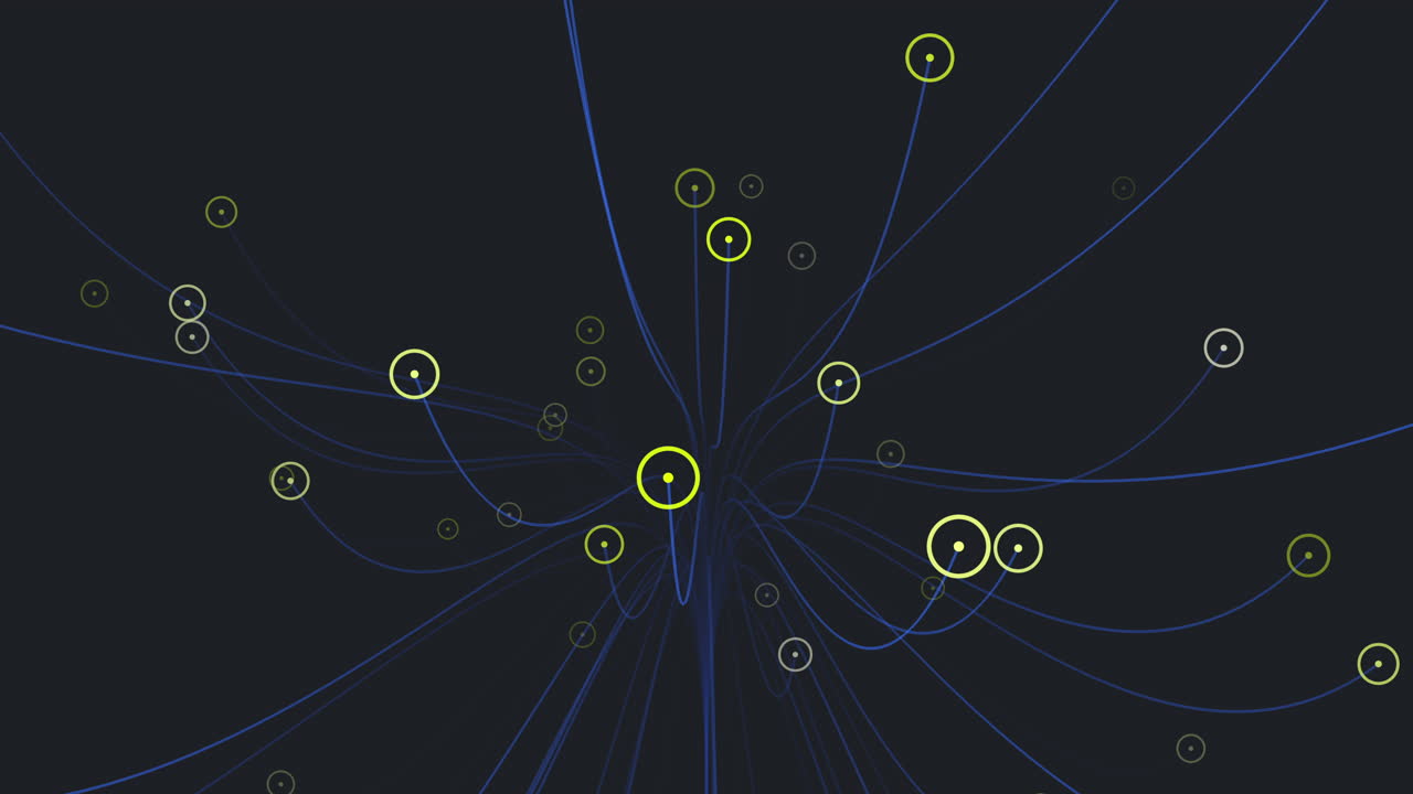 cuadrícula interconectada de círculos contra un fondo oscuro