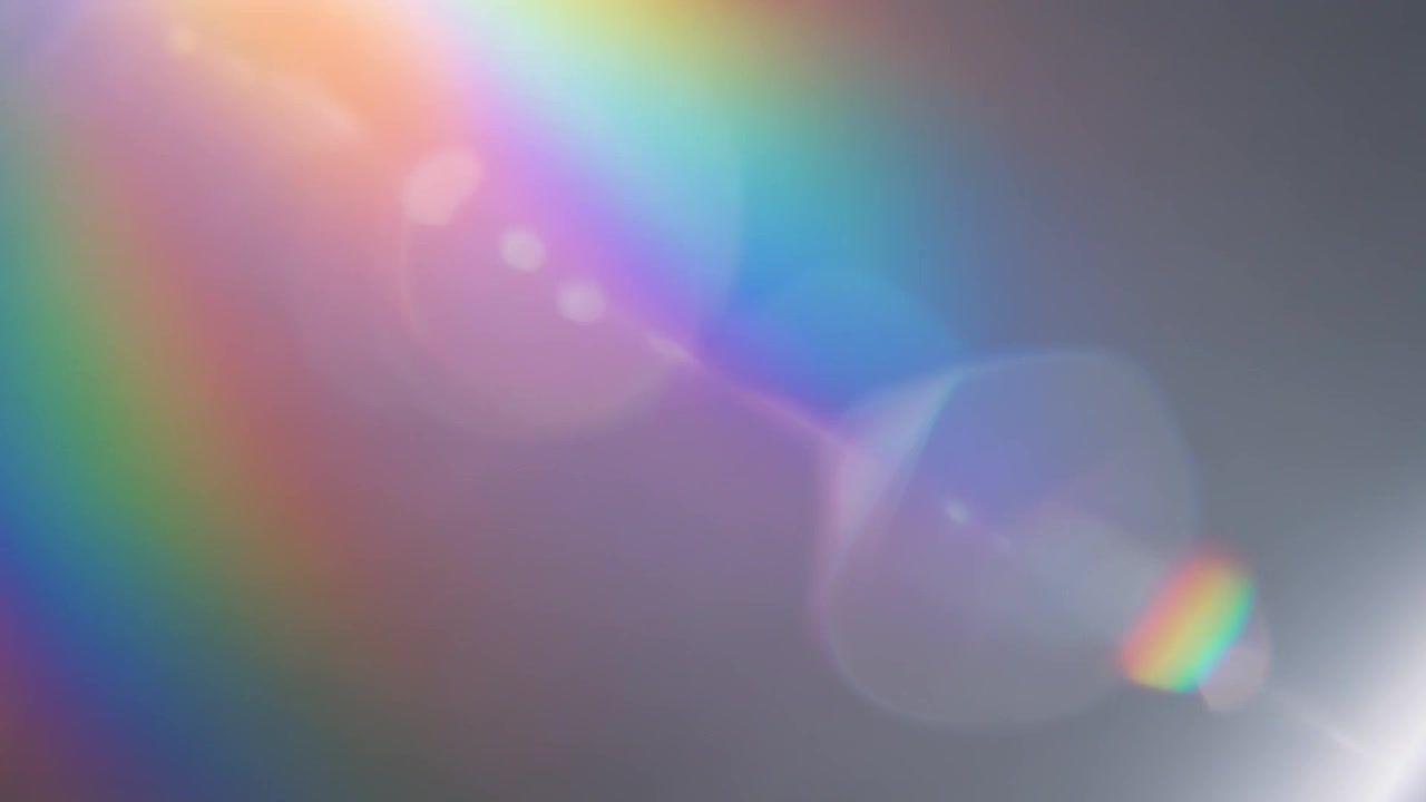 Fughe di luce astratte e sovrapposizione di flare arcobaleno