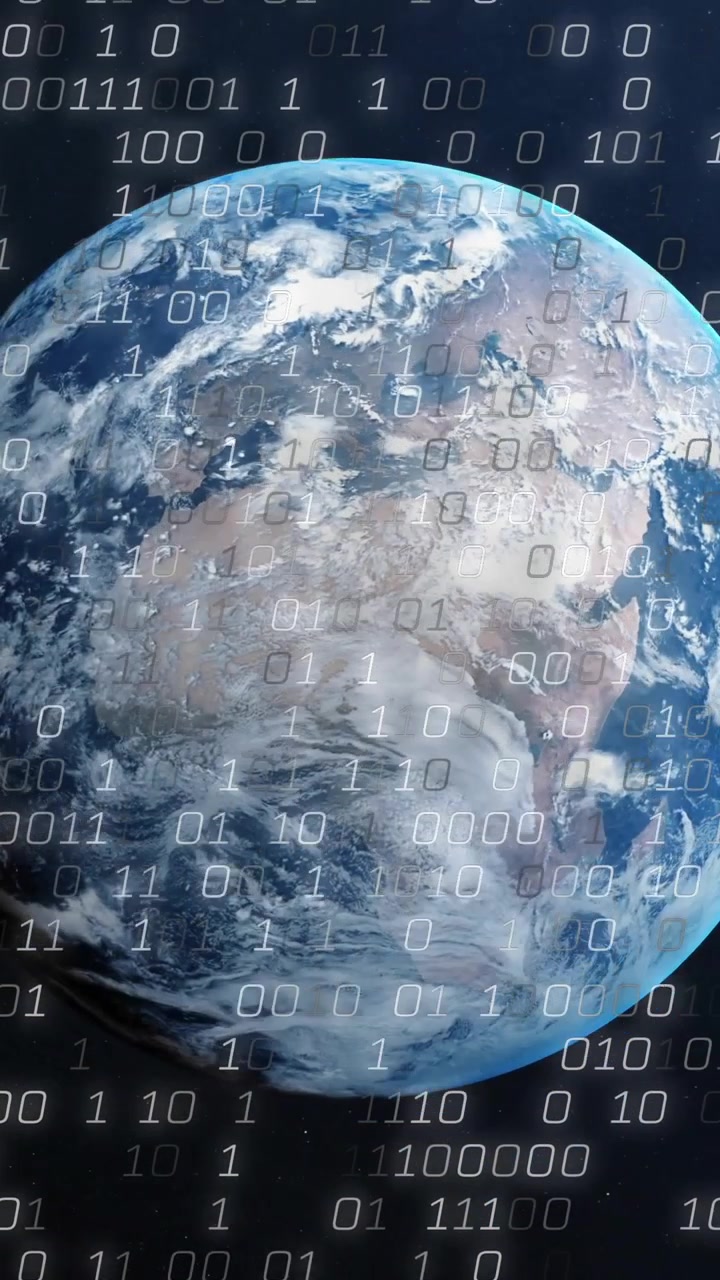 Animation of binary coding over globe