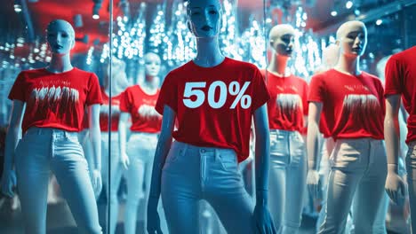fashion sale display with mannequins