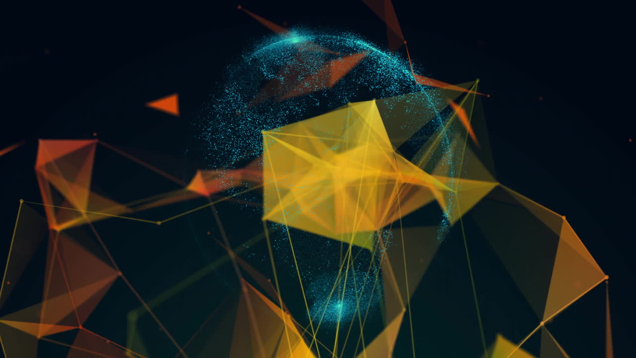 Animation of globe over network of connections on black background
