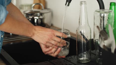 video of washing the recycling