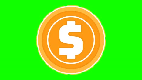 moneda criptográfica moneda de dólar en bucle girar