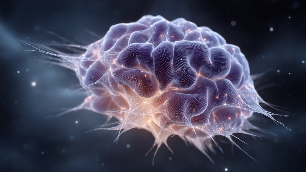 Intricate Visualization of a Brain-like Structure, Showcasing Complex Neural Connections and Vibrant Activity in an Abstract Representation of Intelligence and Thought Processes