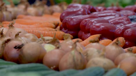 varias verduras en la mesa del supermercado
