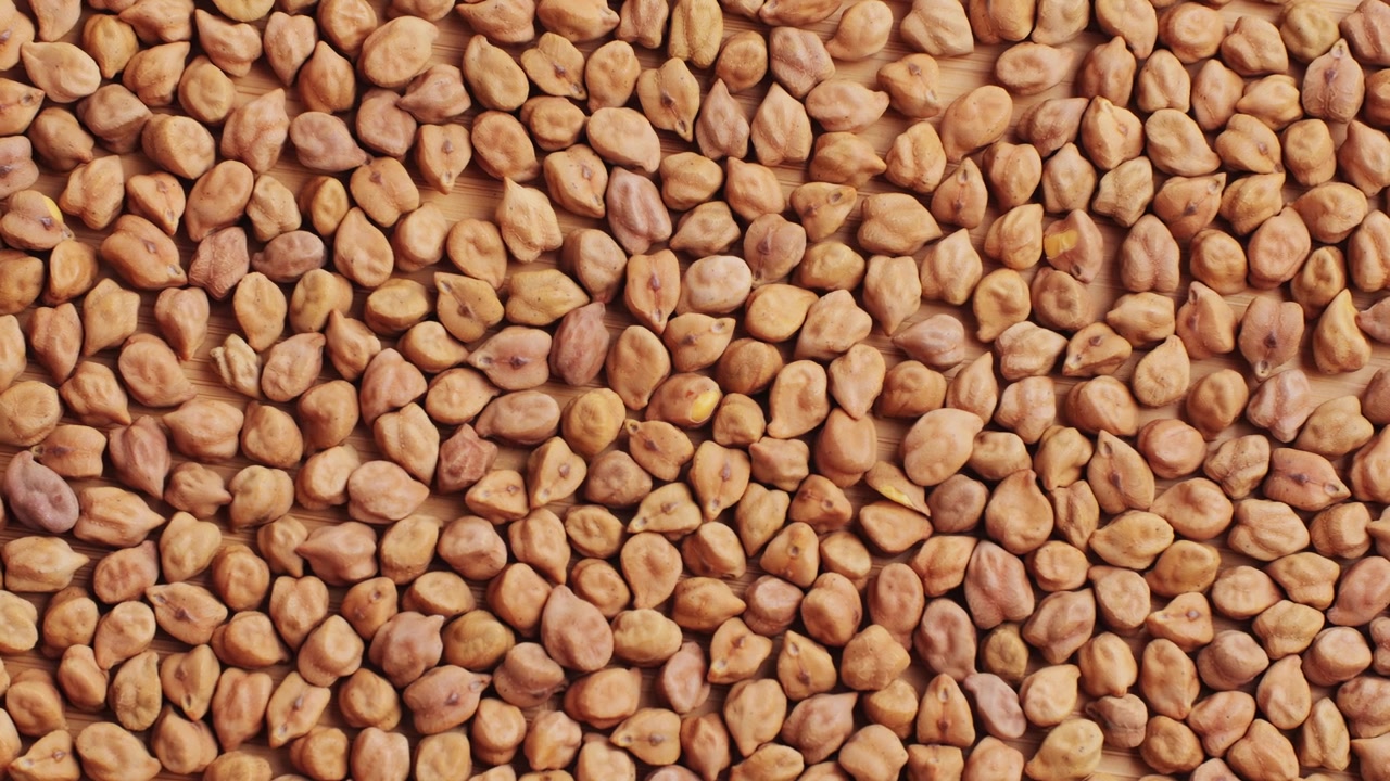 Close-up Top View of Raw Dried Chickpeas