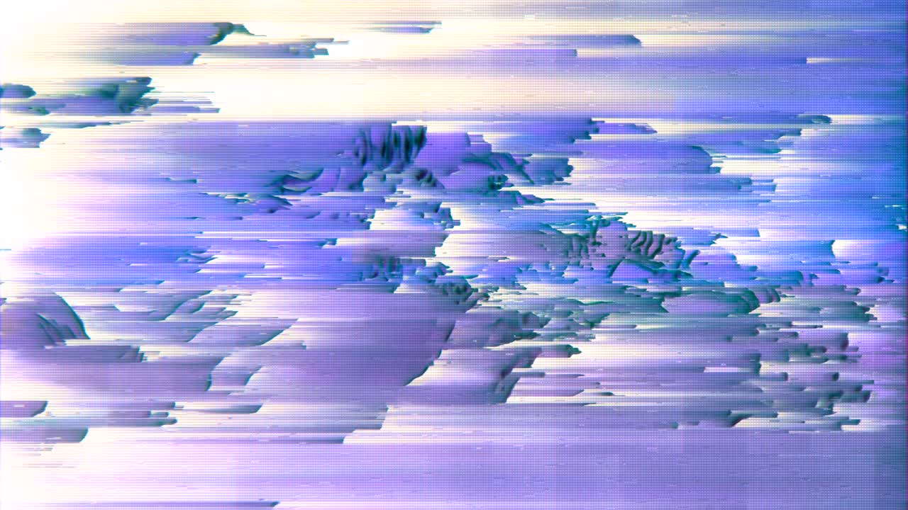 4k datos altamente estilizados mosh distorsión, clasificación de píxeles y ruido estático.